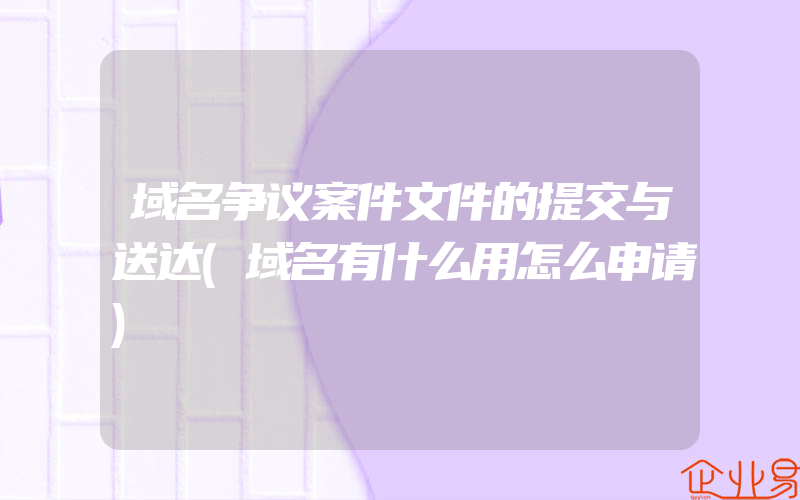 域名争议案件文件的提交与送达(域名有什么用怎么申请)