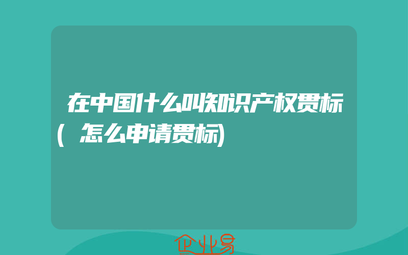 在中国什么叫知识产权贯标(怎么申请贯标)