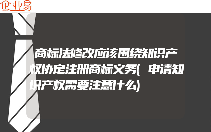 商标法修改应该围绕知识产权协定注册商标义务(申请知识产权需要注意什么)