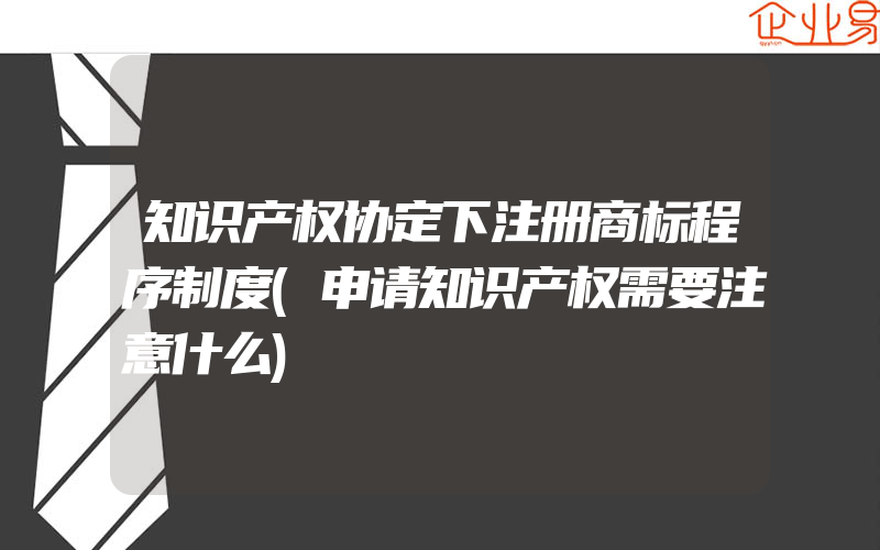 知识产权协定下注册商标程序制度(申请知识产权需要注意什么)