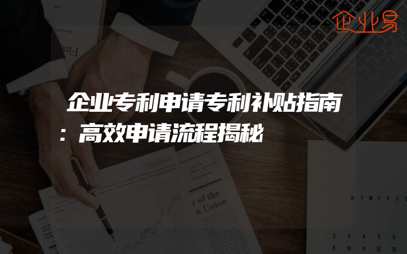 企业专利申请专利补贴指南：高效申请流程揭秘