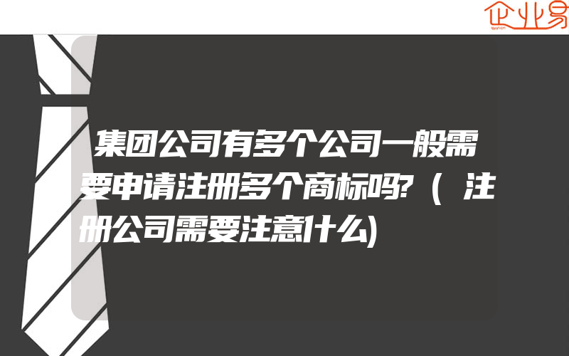 集团公司有多个公司一般需要申请注册多个商标吗?(注册公司需要注意什么)