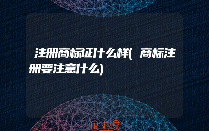 注册商标证什么样(商标注册要注意什么)