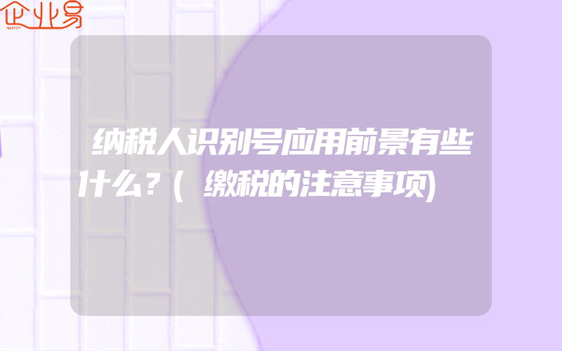 纳税人识别号应用前景有些什么？(缴税的注意事项)