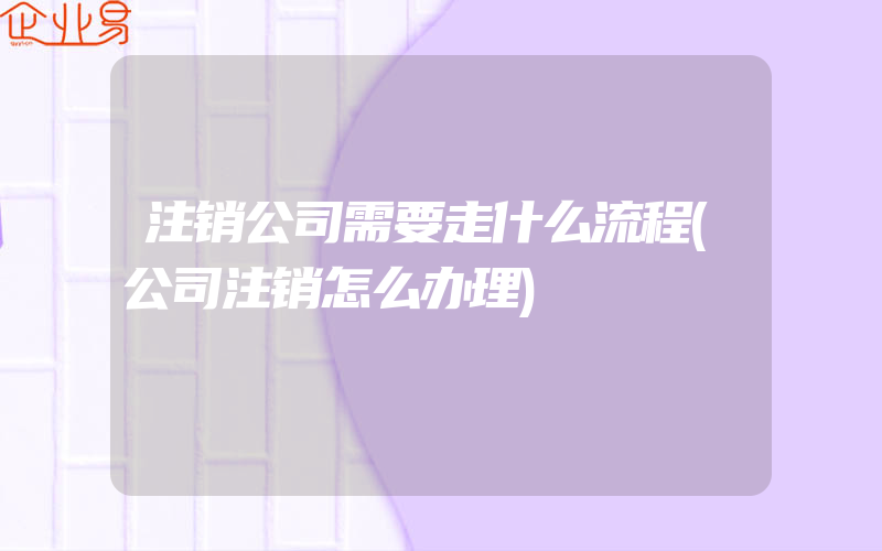 注销公司需要走什么流程(公司注销怎么办理)