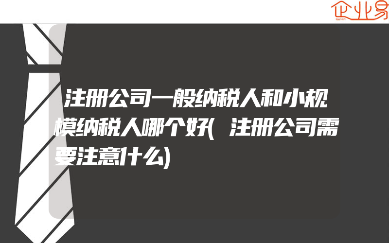 注册公司一般纳税人和小规模纳税人哪个好(注册公司需要注意什么)