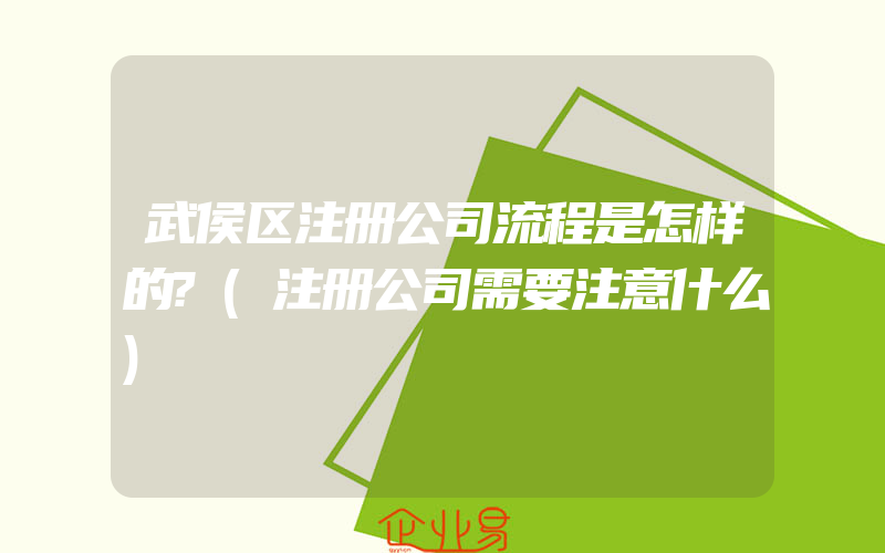 武侯区注册公司流程是怎样的?(注册公司需要注意什么)