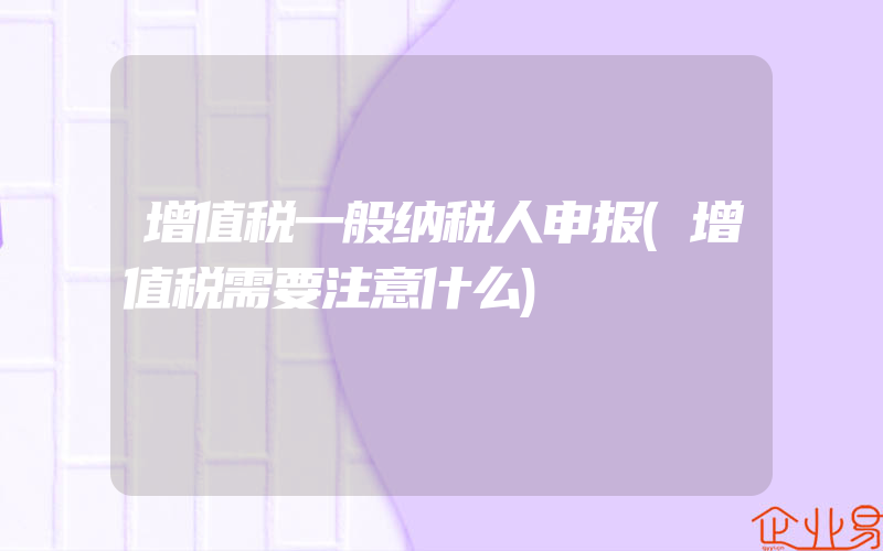 增值税一般纳税人申报(增值税需要注意什么)