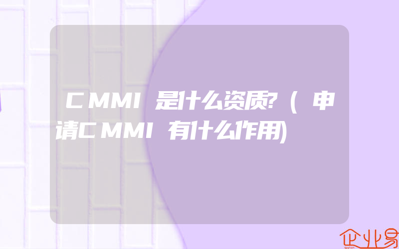 CMMI是什么资质?(申请CMMI有什么作用)