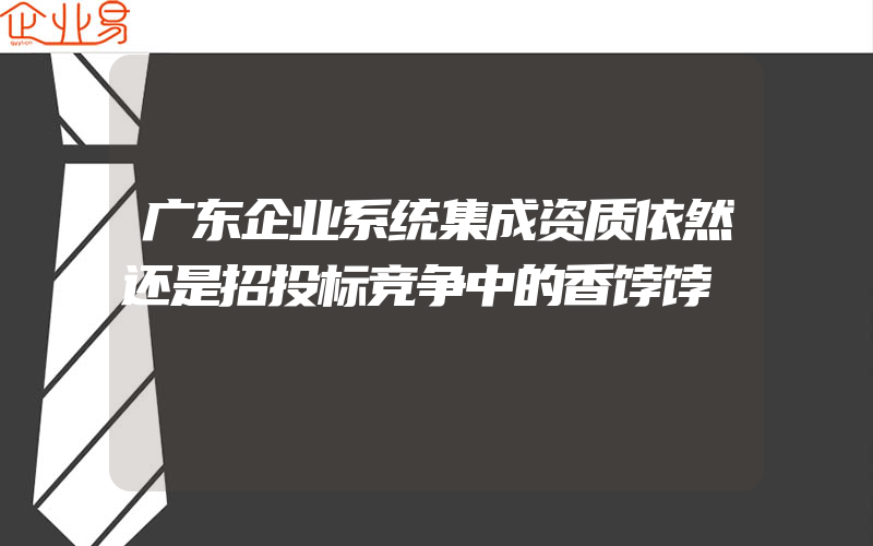 广东企业系统集成资质依然还是招投标竞争中的香饽饽