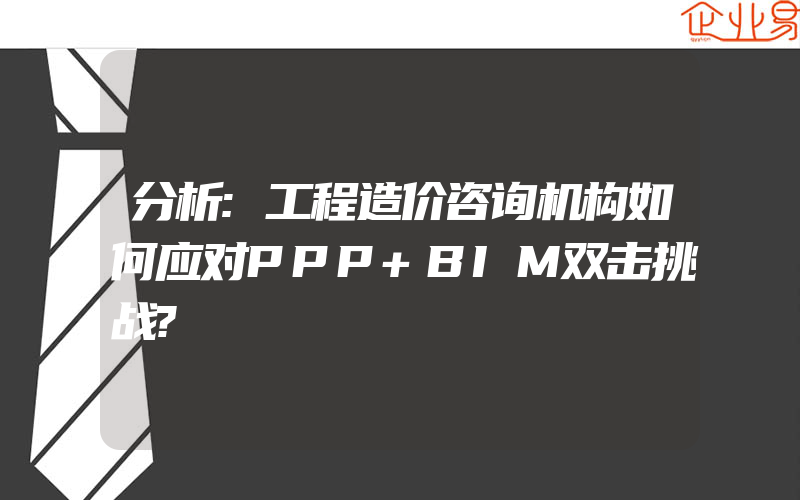 分析:工程造价咨询机构如何应对PPP+BIM双击挑战?