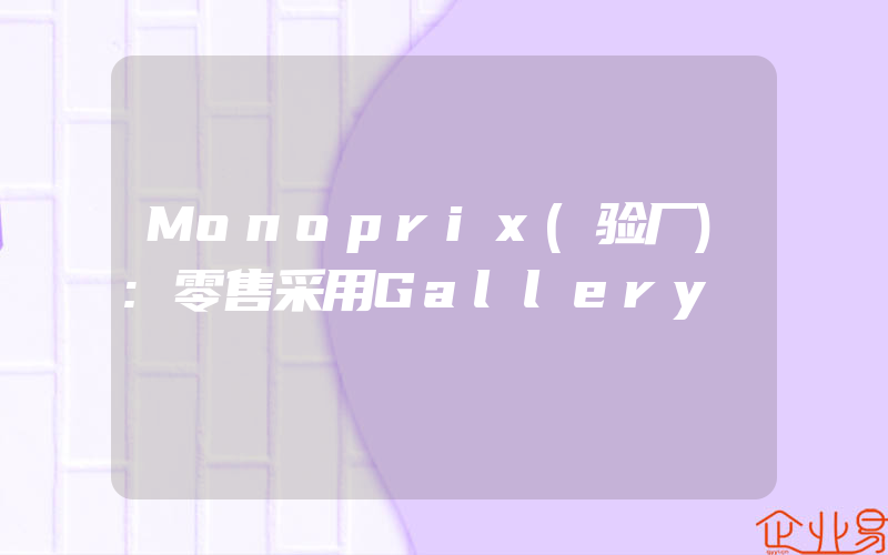 Monoprix(验厂):零售采用Gallery