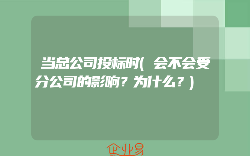 当总公司投标时(会不会受分公司的影响？为什么？)