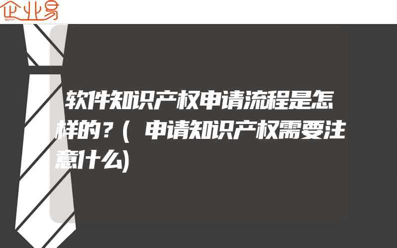 软件知识产权申请流程是怎样的？(申请知识产权需要注意什么)