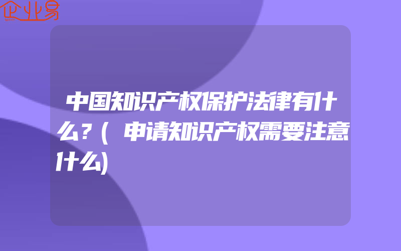 中国知识产权保护法律有什么？(申请知识产权需要注意什么)