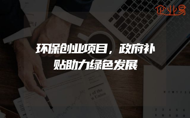 环保创业项目，政府补贴助力绿色发展