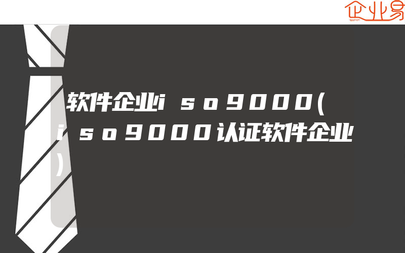 软件企业iso9000(iso9000认证软件企业)