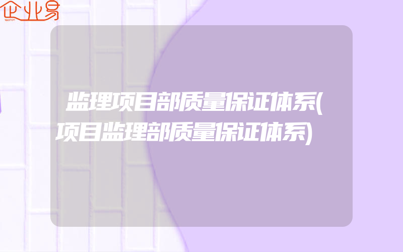 监理项目部质量保证体系(项目监理部质量保证体系)