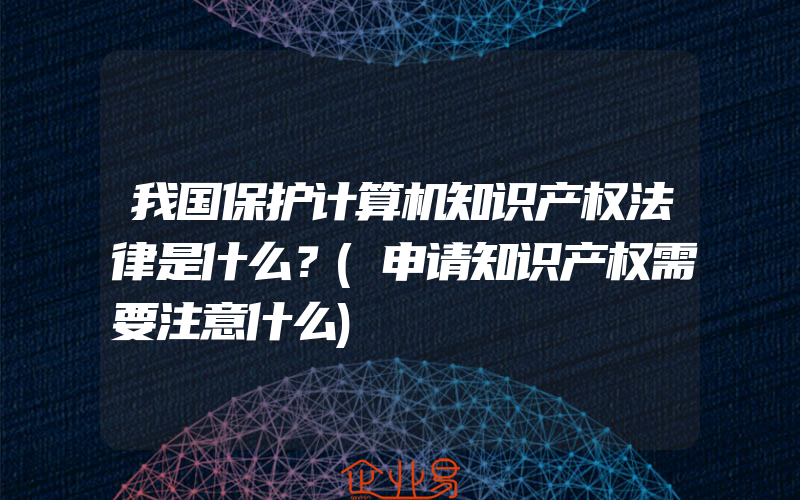 我国保护计算机知识产权法律是什么？(申请知识产权需要注意什么)