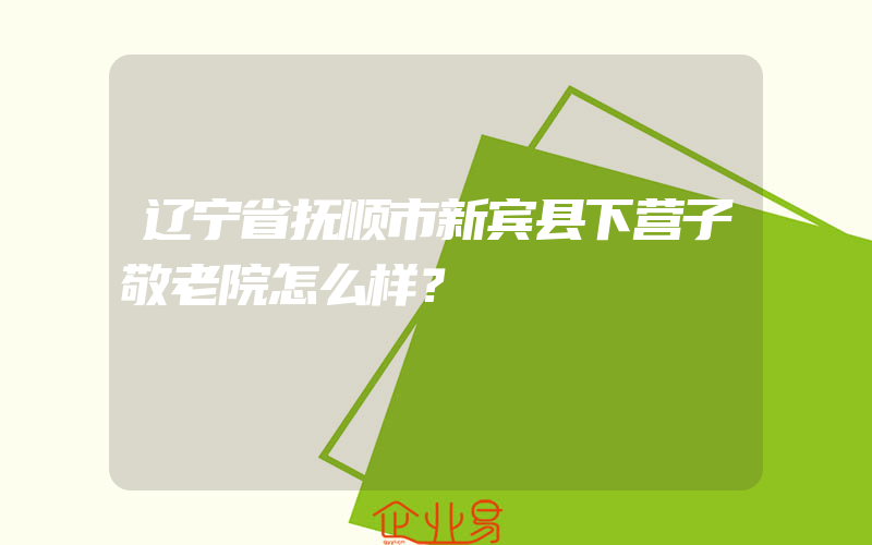 辽宁省抚顺市新宾县下营子敬老院怎么样？