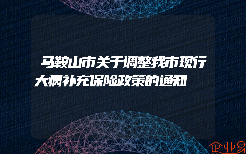 马鞍山市关于调整我市现行大病补充保险政策的通知