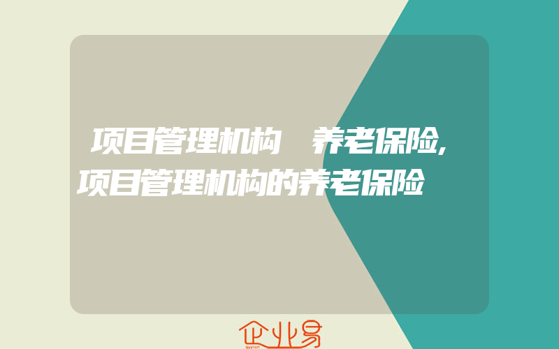 项目管理机构 养老保险,项目管理机构的养老保险