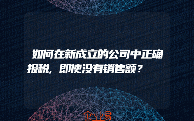 如何在新成立的公司中正确报税,即使没有销售额？