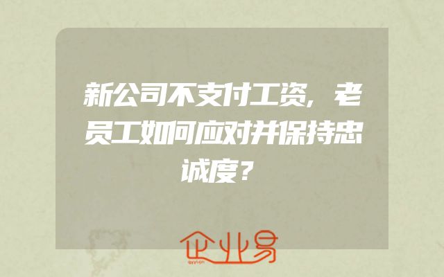 新公司不支付工资,老员工如何应对并保持忠诚度？