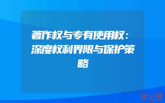 著作权与专有使用权：深度权利界限与保护策略