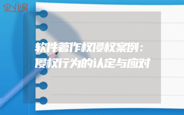 软件著作权侵权案例：侵权行为的认定与应对