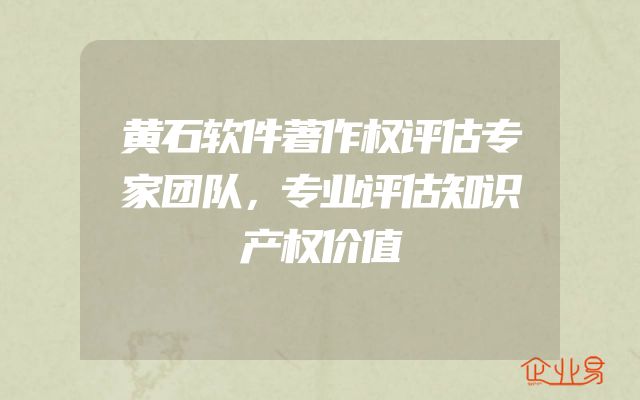黄石软件著作权评估专家团队，专业评估知识产权价值