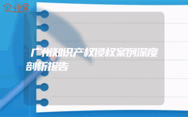 广州知识产权侵权案例深度剖析报告