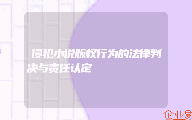 侵犯小说版权行为的法律判决与责任认定