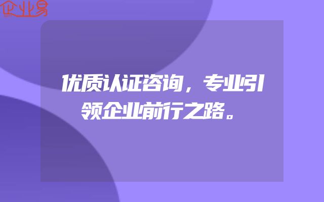 优质认证咨询，专业引领企业前行之路。
