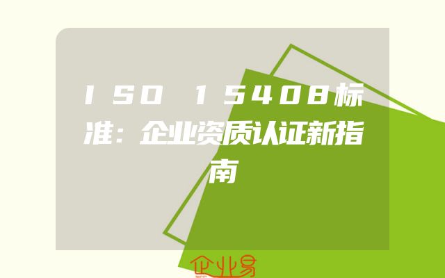 ISO 15408标准：企业资质认证新指南