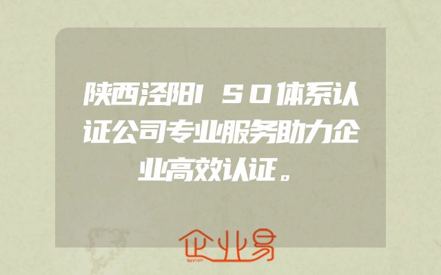 陕西泾阳ISO体系认证公司专业服务助力企业高效认证。