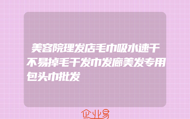 美容院理发店毛巾吸水速干不易掉毛干发巾发廊美发专用包头巾批发