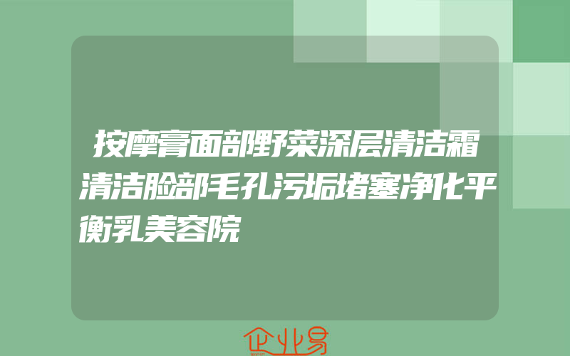 按摩膏面部野菜深层清洁霜清洁脸部毛孔污垢堵塞净化平衡乳美容院