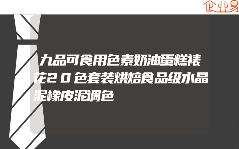 九品可食用色素奶油蛋糕裱花20色套装烘焙食品级水晶泥橡皮泥调色