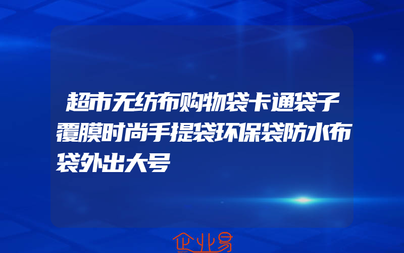 超市无纺布购物袋卡通袋子覆膜时尚手提袋环保袋防水布袋外出大号