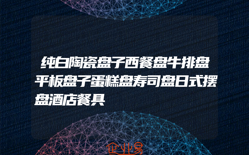 纯白陶瓷盘子西餐盘牛排盘平板盘子蛋糕盘寿司盘日式摆盘酒店餐具