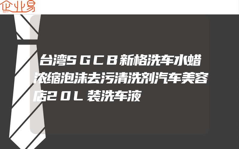 台湾SGCB新格洗车水蜡浓缩泡沫去污清洗剂汽车美容店20L装洗车液