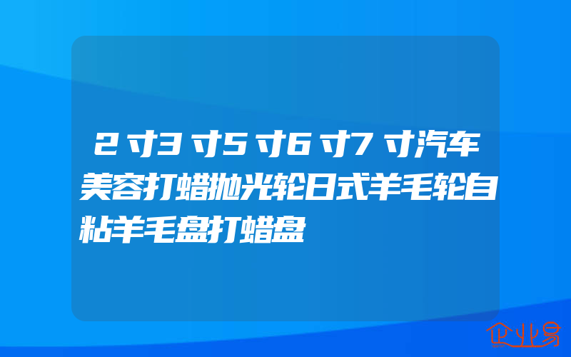 2寸3寸5寸6寸7寸汽车美容打蜡抛光轮日式羊毛轮自粘羊毛盘打蜡盘