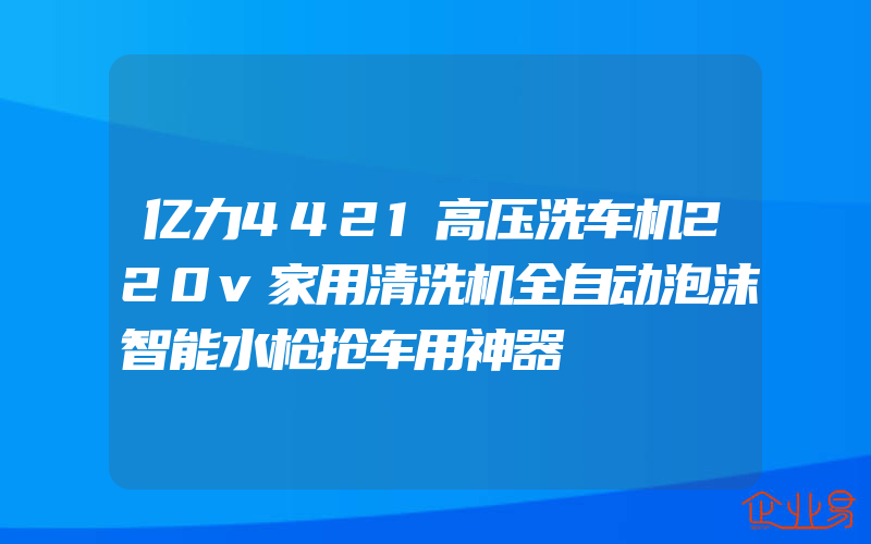 亿力4421高压洗车机220v家用清洗机全自动泡沫智能水枪抢车用神器