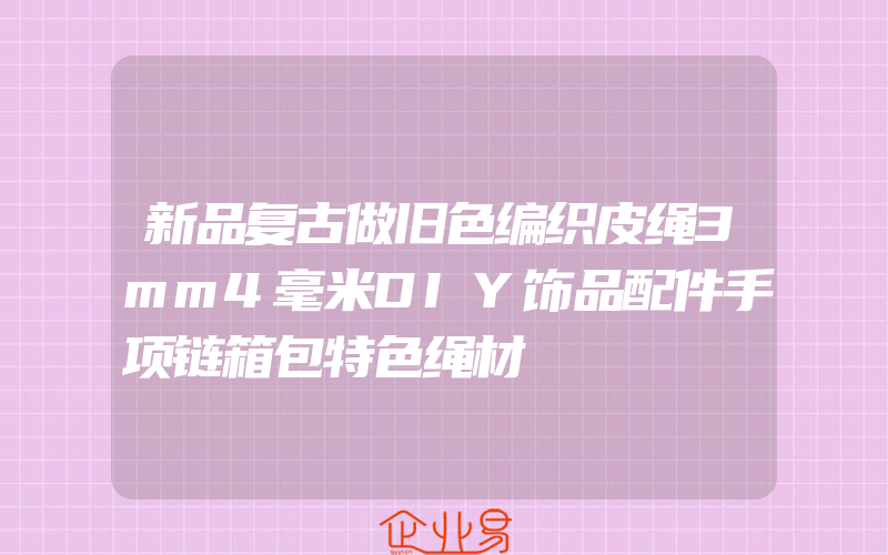 新品复古做旧色编织皮绳3mm4毫米DIY饰品配件手项链箱包特色绳材