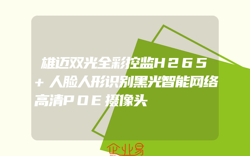 雄迈双光全彩控监H265+人脸人形识别黑光智能网络高清POE摄像头