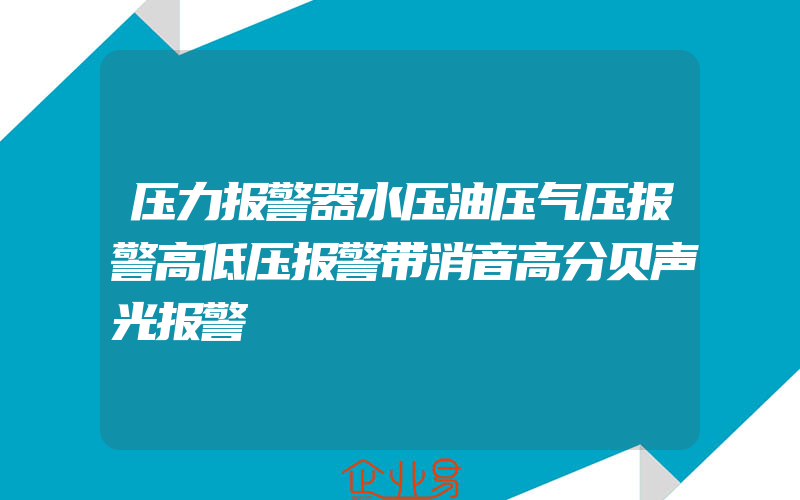 压力报警器水压油压气压报警高低压报警带消音高分贝声光报警