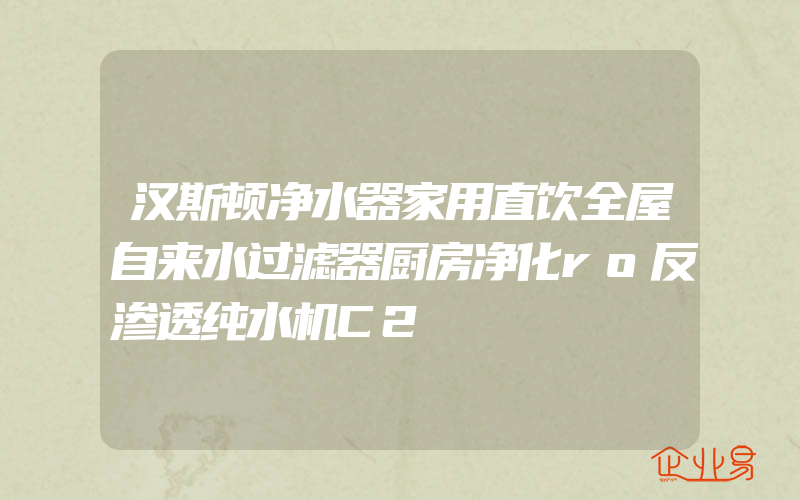 汉斯顿净水器家用直饮全屋自来水过滤器厨房净化ro反渗透纯水机C2