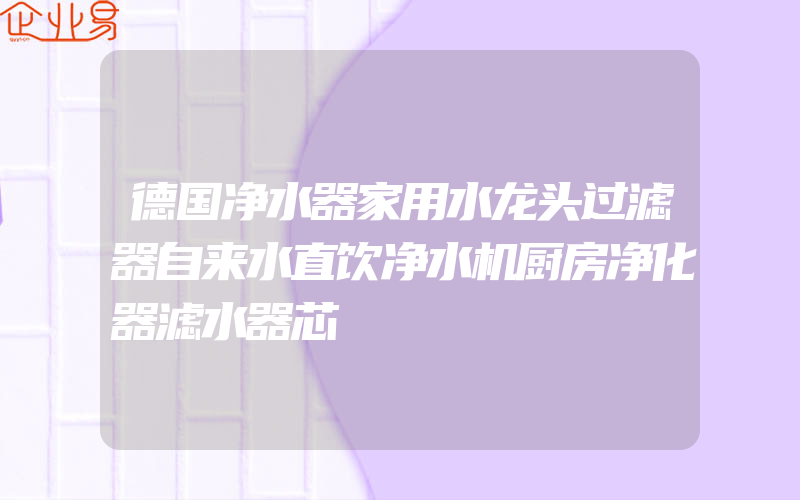 德国净水器家用水龙头过滤器自来水直饮净水机厨房净化器滤水器芯