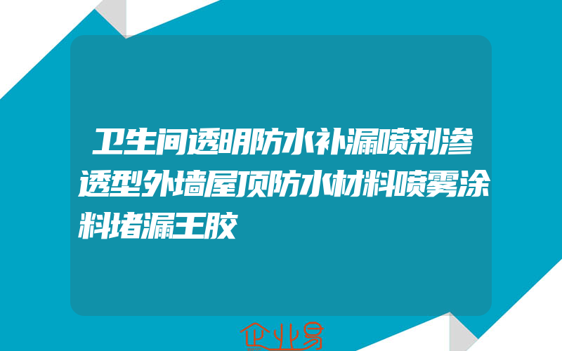 卫生间透明防水补漏喷剂渗透型外墙屋顶防水材料喷雾涂料堵漏王胶